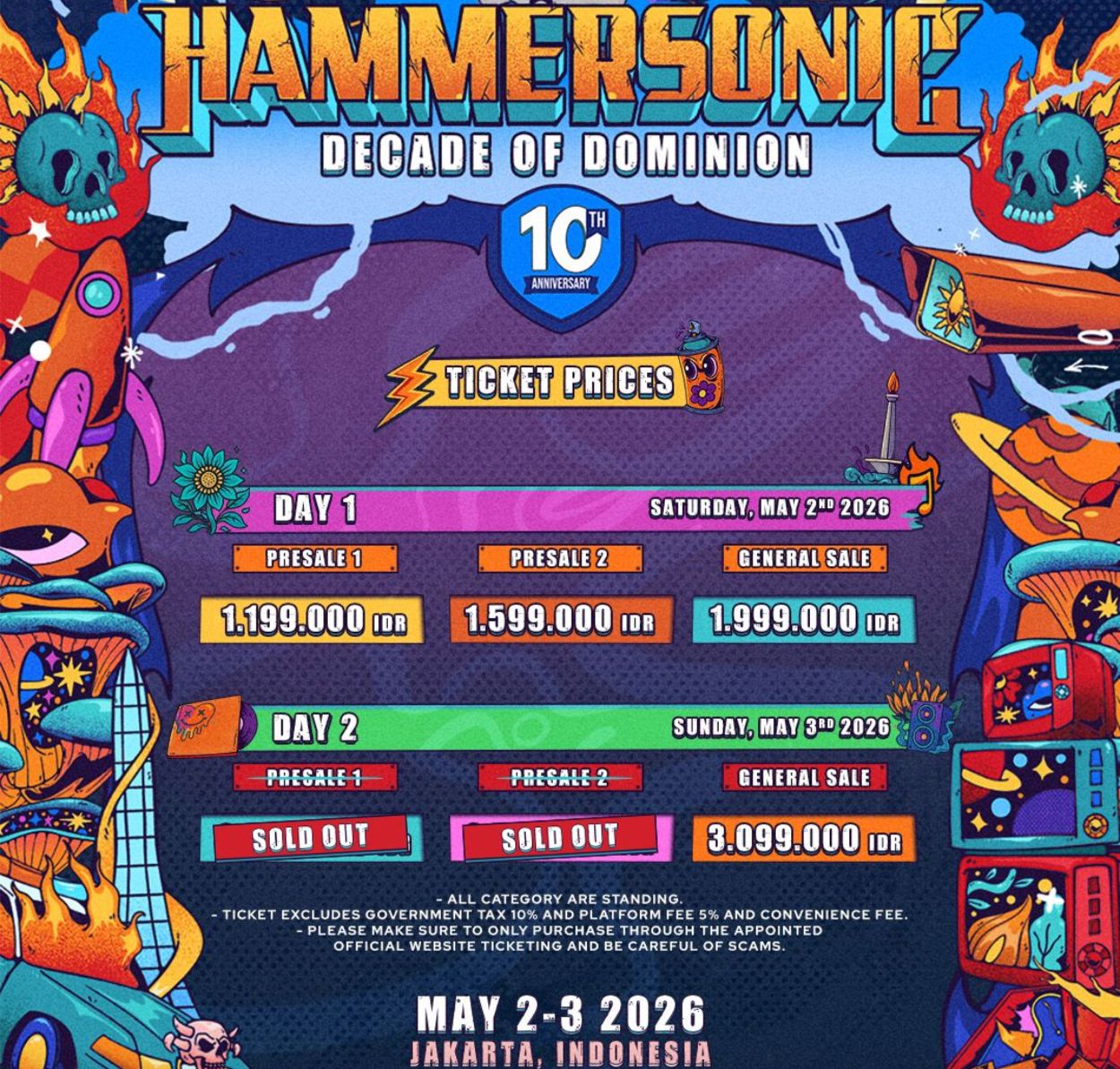 Daftar Harga Lengkap dan Link War Tiket Konser My Chemical Romance di Hammersonic