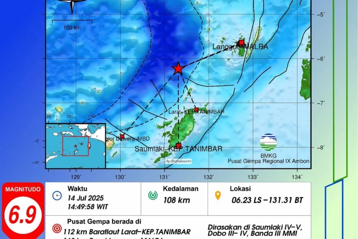Diguncang Gempa! Laut Banda Bergetar Kuat, Ribuan Warga Panik Tapi Tak Timbulkan Tsunami