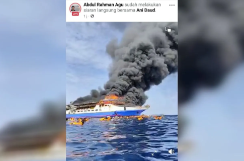Kapal KM Barcelona 5 Terbakar di Laut Minahasa Utara, Penumpang Lompat ke Laut!