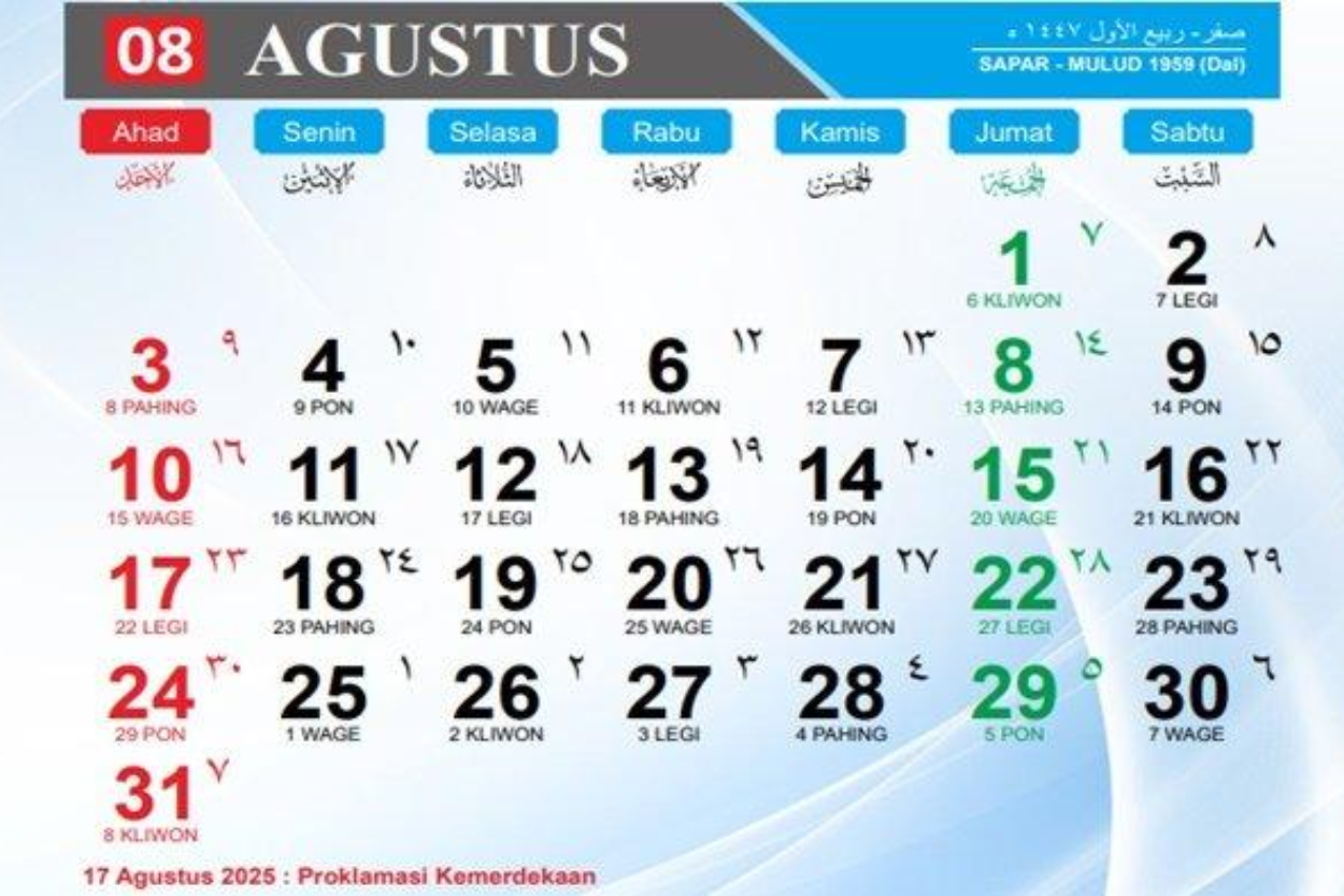 Waduh! Agustus 2025 Gak Ada Long Weekend? Ini Daftar Tanggal Merahnya!