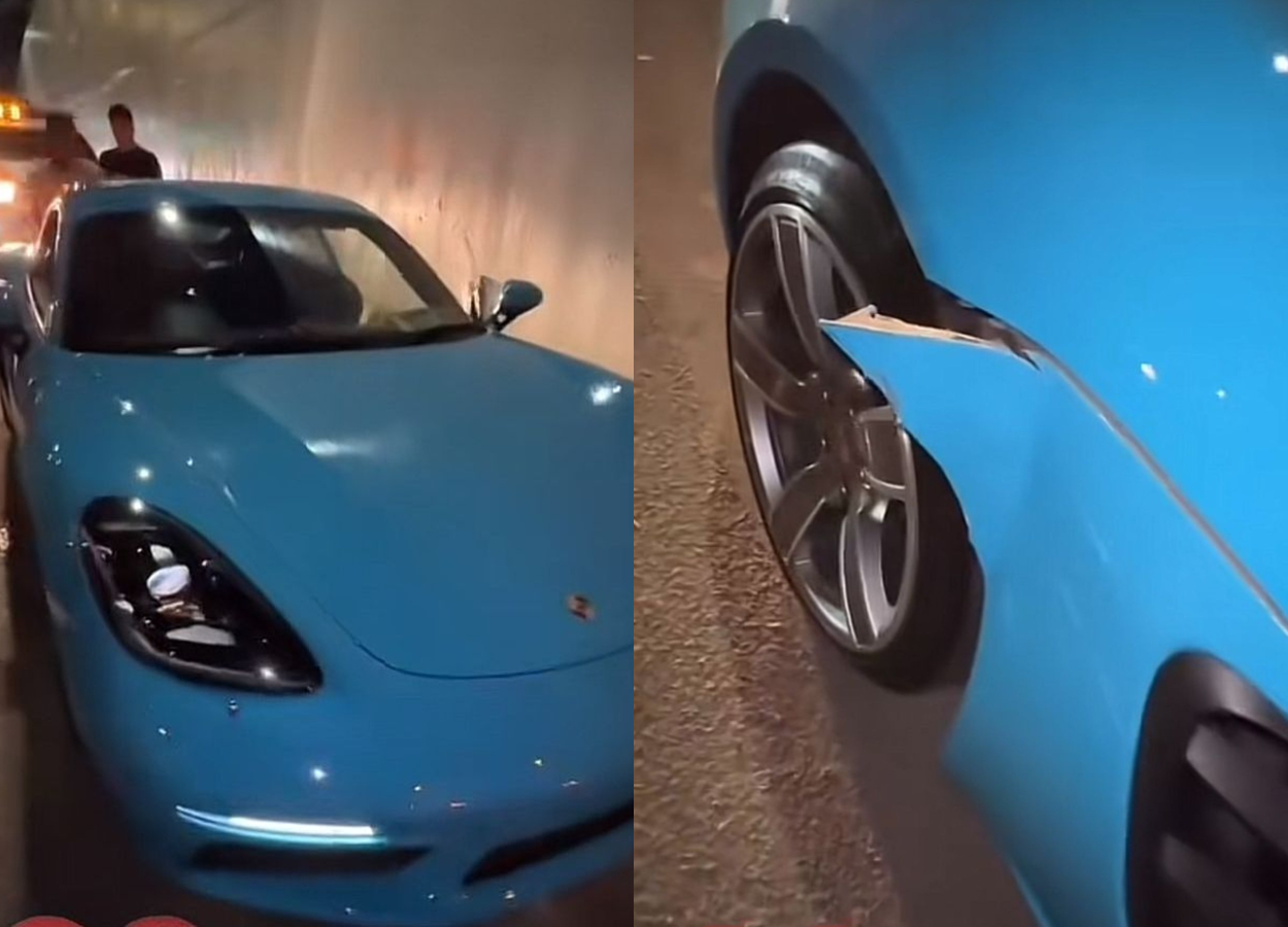 Viral! Porsche Diserempet Truk di Karawang, Pemiliknya Santai dan Beri Nasihat Bijak