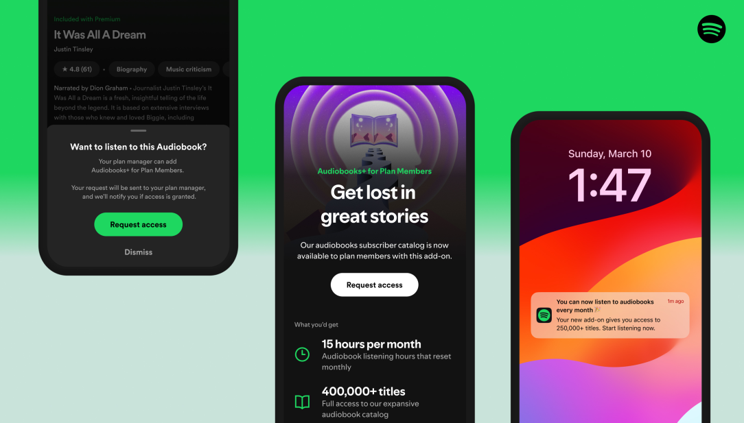 Spotify Perluas Akses Audiobooks+ ke Pengguna di AS, Tawarkan 15 Jam Tambahan per Bulan
