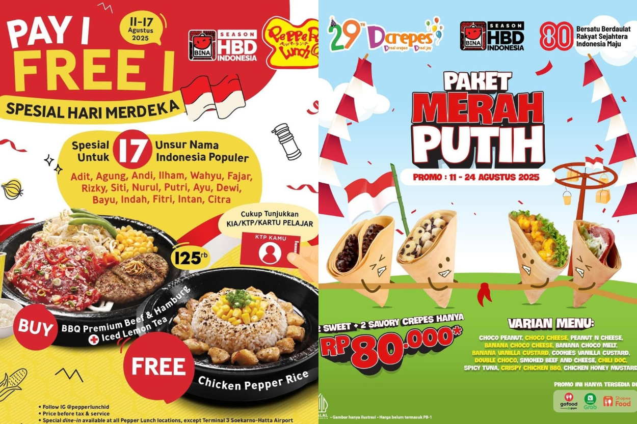 HUT RI ke-80, Brand Kuliner Beri Diskon Gila-gilaan: Ada Promo Buy 1 Get 1 hingga Diskon 80%
