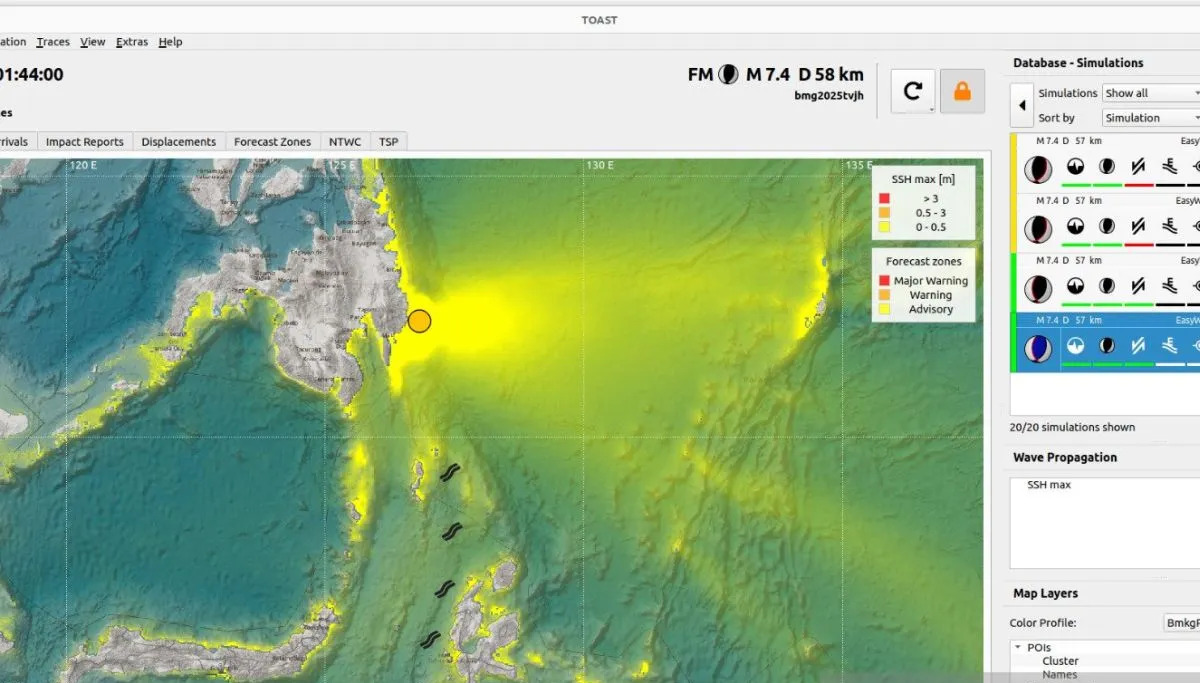 Tumben! Sistem Deteksi Dini Tsunami Indonesia Terbukti Efektif, Rekam Perubahan Laut Hanya Beberapa Menit Setelah Gempa 7,4 M di Laut Filipina