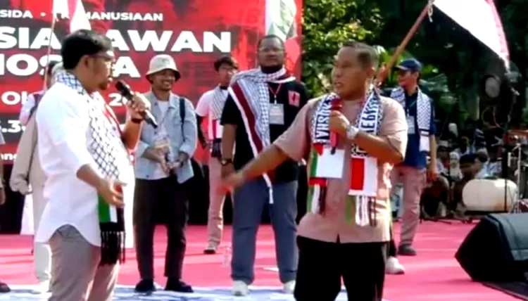 Bedu dan Narji Ramaikan Aksi Bela Palestina, Ajak Massa Boikot Produk Israel