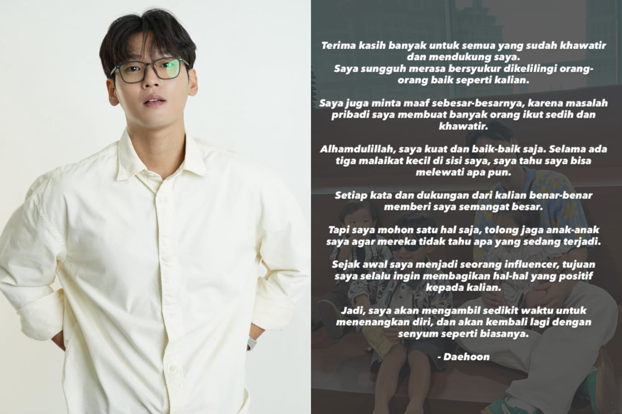 Haru, Na Daehoon Akhirnya Buka Suara Usai Diduga Diselingkuhi Jule, Sisipkan Pesan Pilu untuk 3 Anaknya