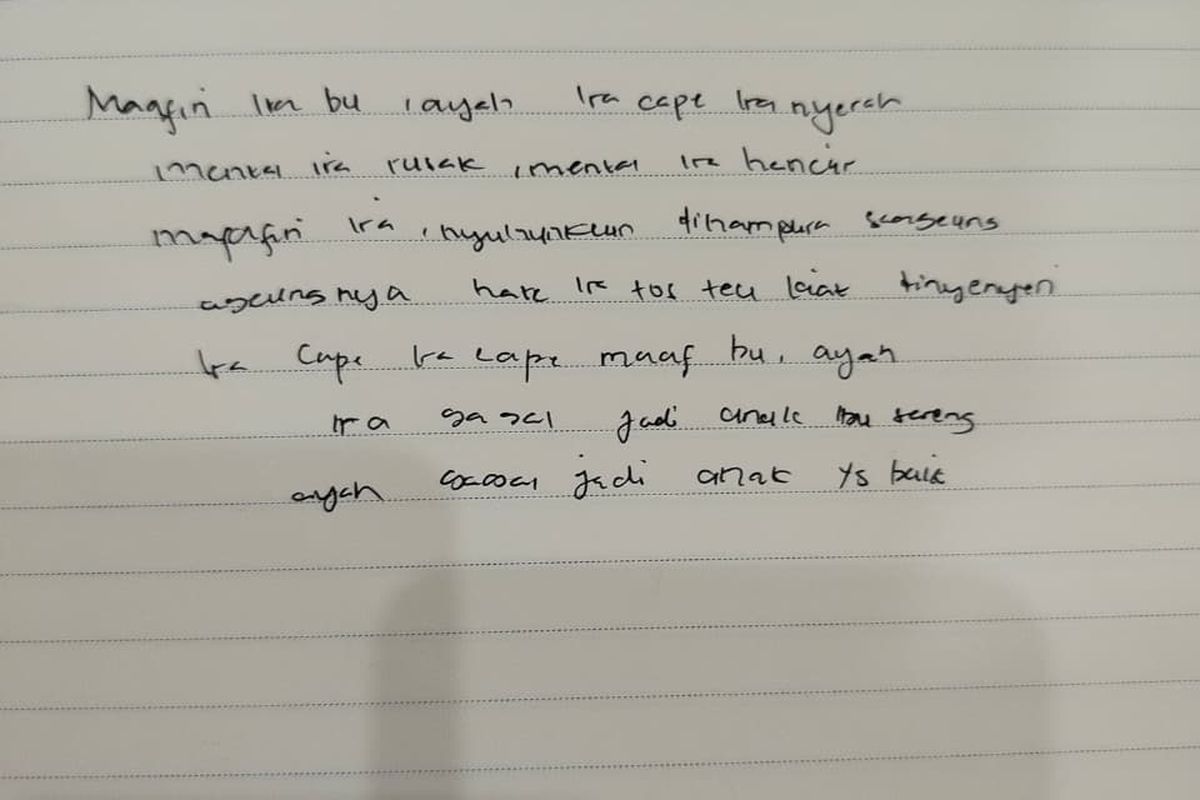 Isi Surat Terakhir Mahasiswi Unpak Sebelum Jatuh dari Lantai 3: ‘Ira Cape, Ira Nyerah’