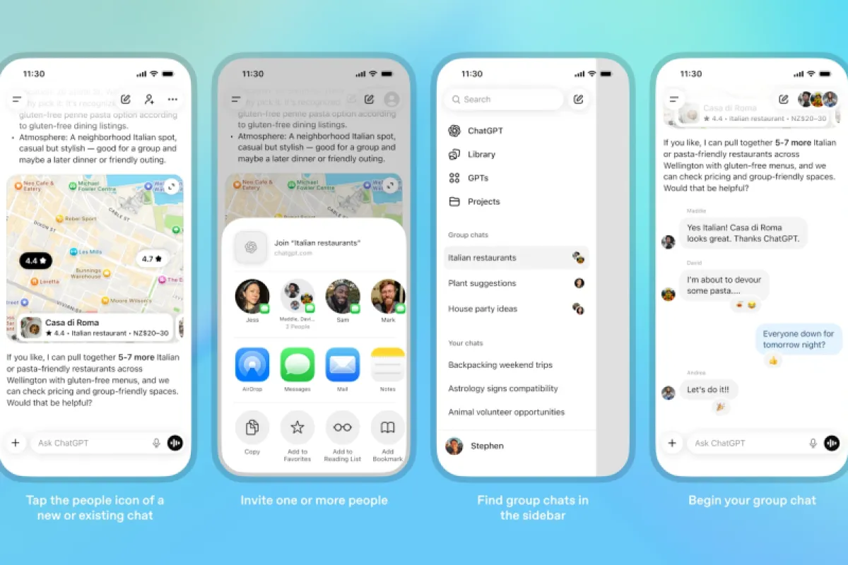 ChatGPT Resmi Punya Fitur Obrolan Grup, OpenAI Siapkan "Ruang Nongkrong" Baru untuk Kolaborasi Online