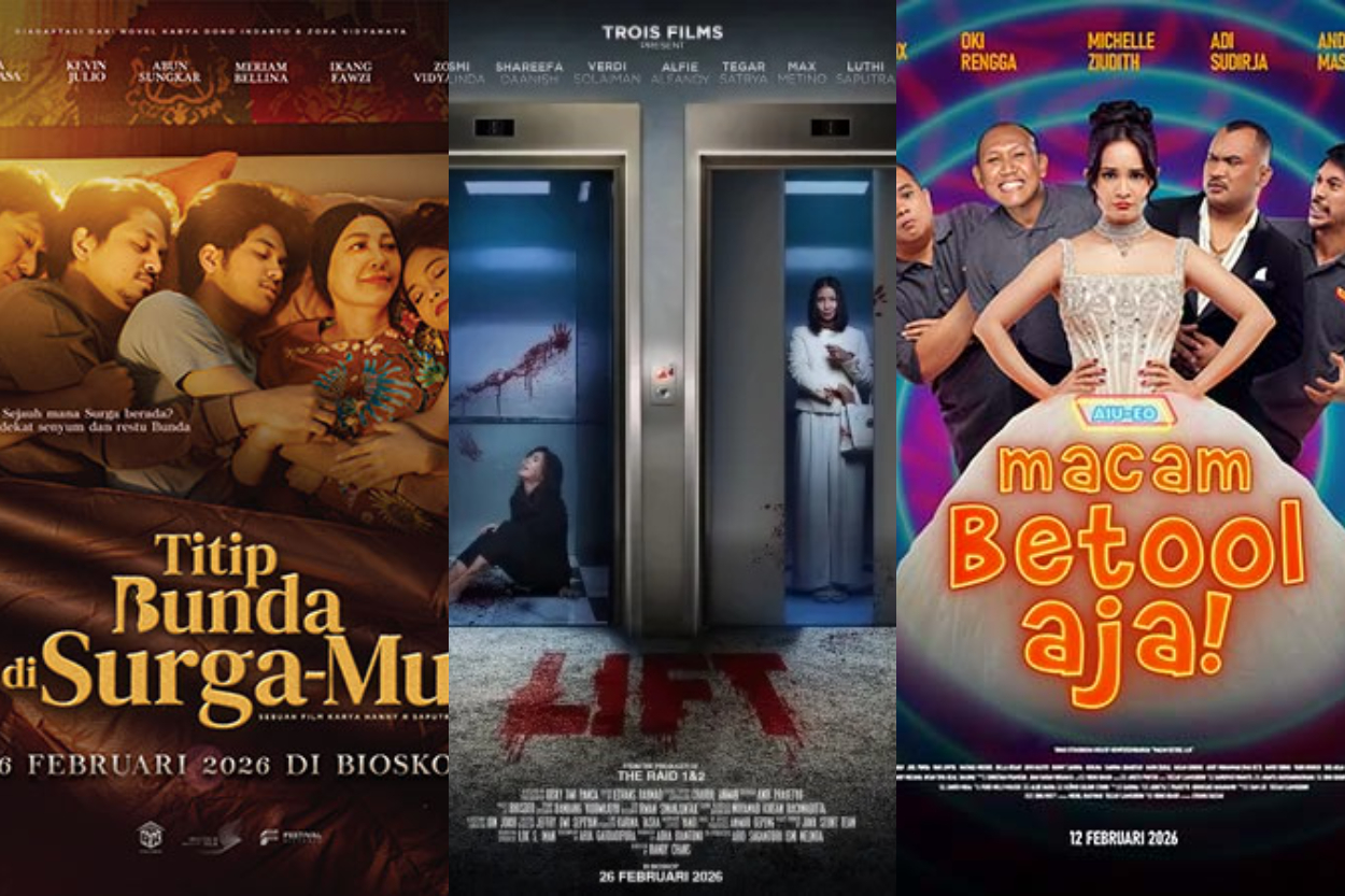 6 Film Bioskop Indonesia Februari 2026: Ada Aiueo Macam Betool Aja hingga Lift!