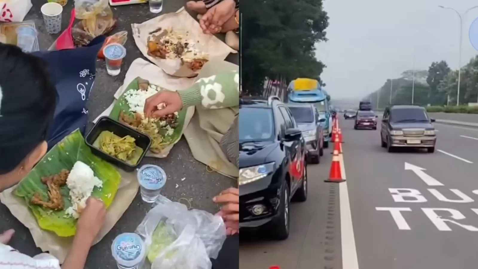 Viral Pemudik Botram di Bahu Tol Cipali, Ditegur Polisi hingga Disuruh Keluar Tol Subang