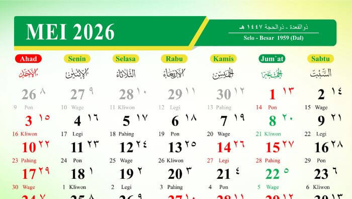 Mei 2026 Penuh Long Weekend, Catat Tanggal Merah dan Cuti Bersamanya