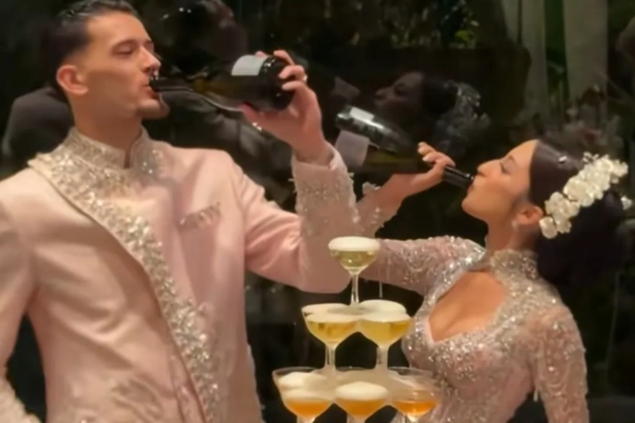 Viral di Threads, Selebrasi Tuang Botol ke Gelas Piramida di Resepsi Jennifer Coppen dan Justin Hubner Tuai Kritik