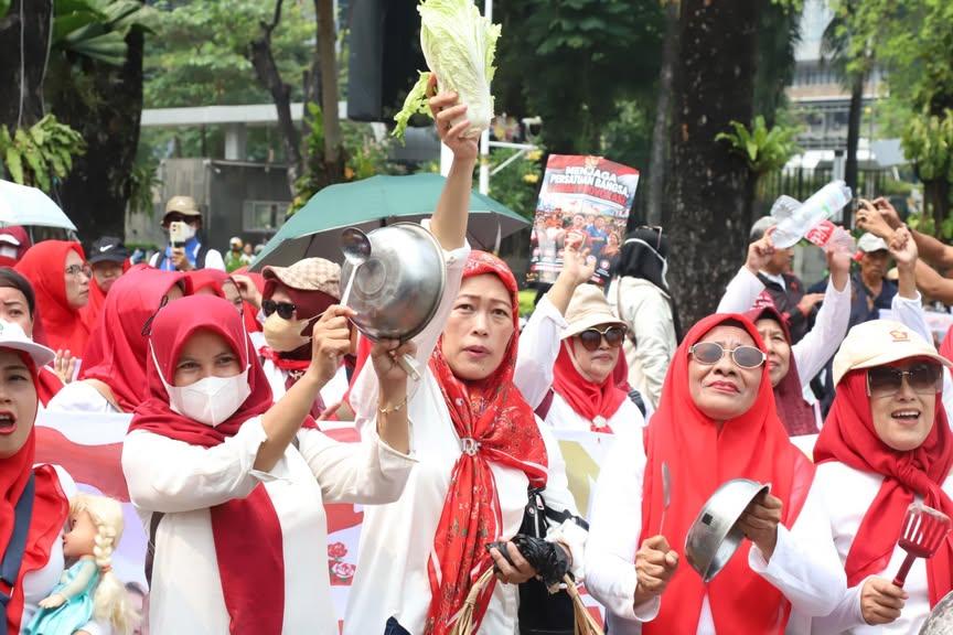 Massa Emak-Emak Gelar Demo Dukung Makan Bergizi Gratis di Monas, Mengaku Dibayar Rp100 Ribu dan Dapat Wajan