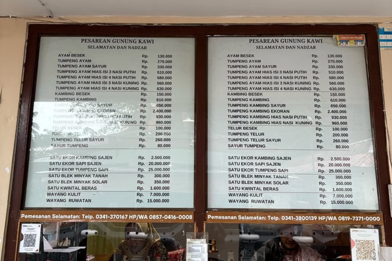 Viral Daftar Harga Ritual Gunung Kawi di X, Sajen Sapi Tembus Rp20 Jutaan!