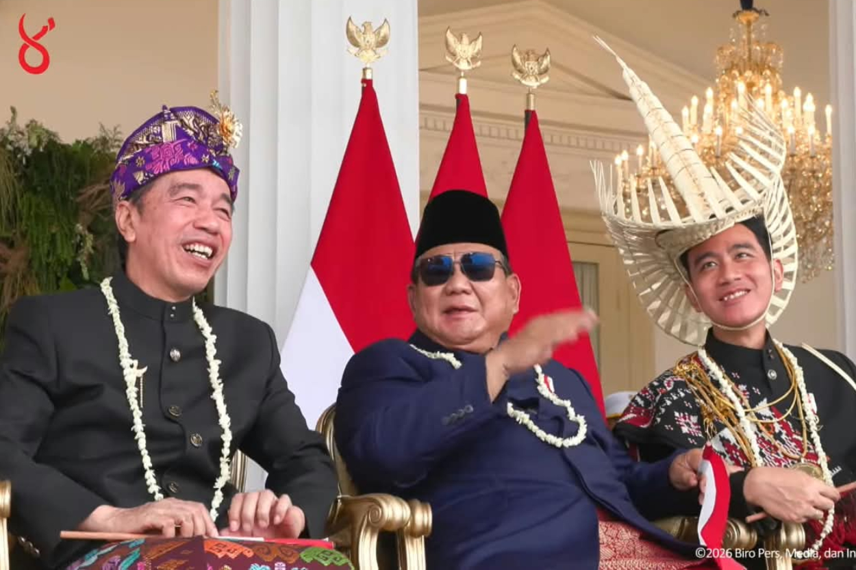 Potret Serba-Serbi HUT ke-81 RI di Istana Merdeka: Prabowo Diapit Jokowi-Gibran Hingga Kehadiran Dewi Soekarno