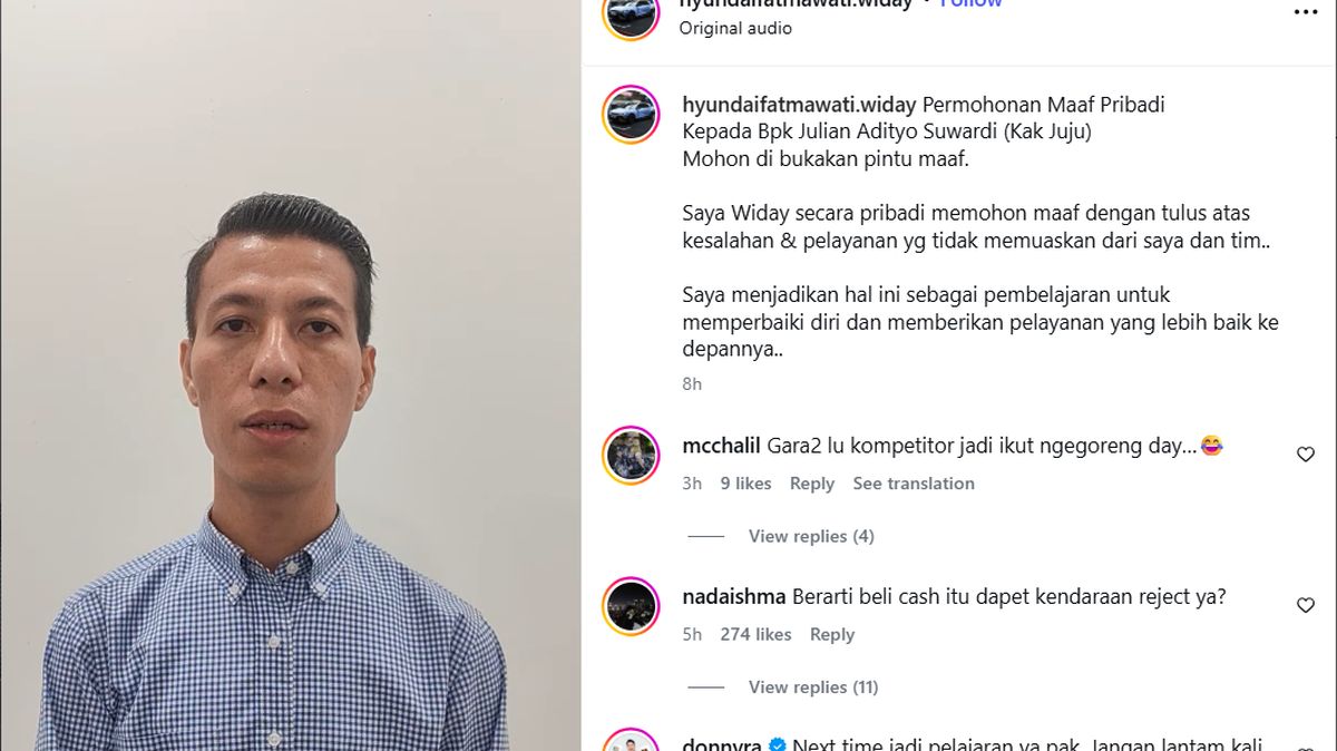 Sales Supervisor Hyundai Minta Maaf Usai Video Cekcok dengan Aa Juju Viral