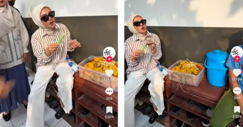 Momen Syahrini Jajan Es Mambo Rp1.000, Tapi Air Minum yang Dibawa Malah Bikin Netizen Salah Fokus