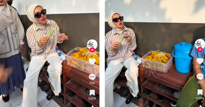Momen Syahrini Jajan Es Mambo Rp1.000, Tapi Air Minum yang Dibawa Malah Bikin Netizen Salah Fokus