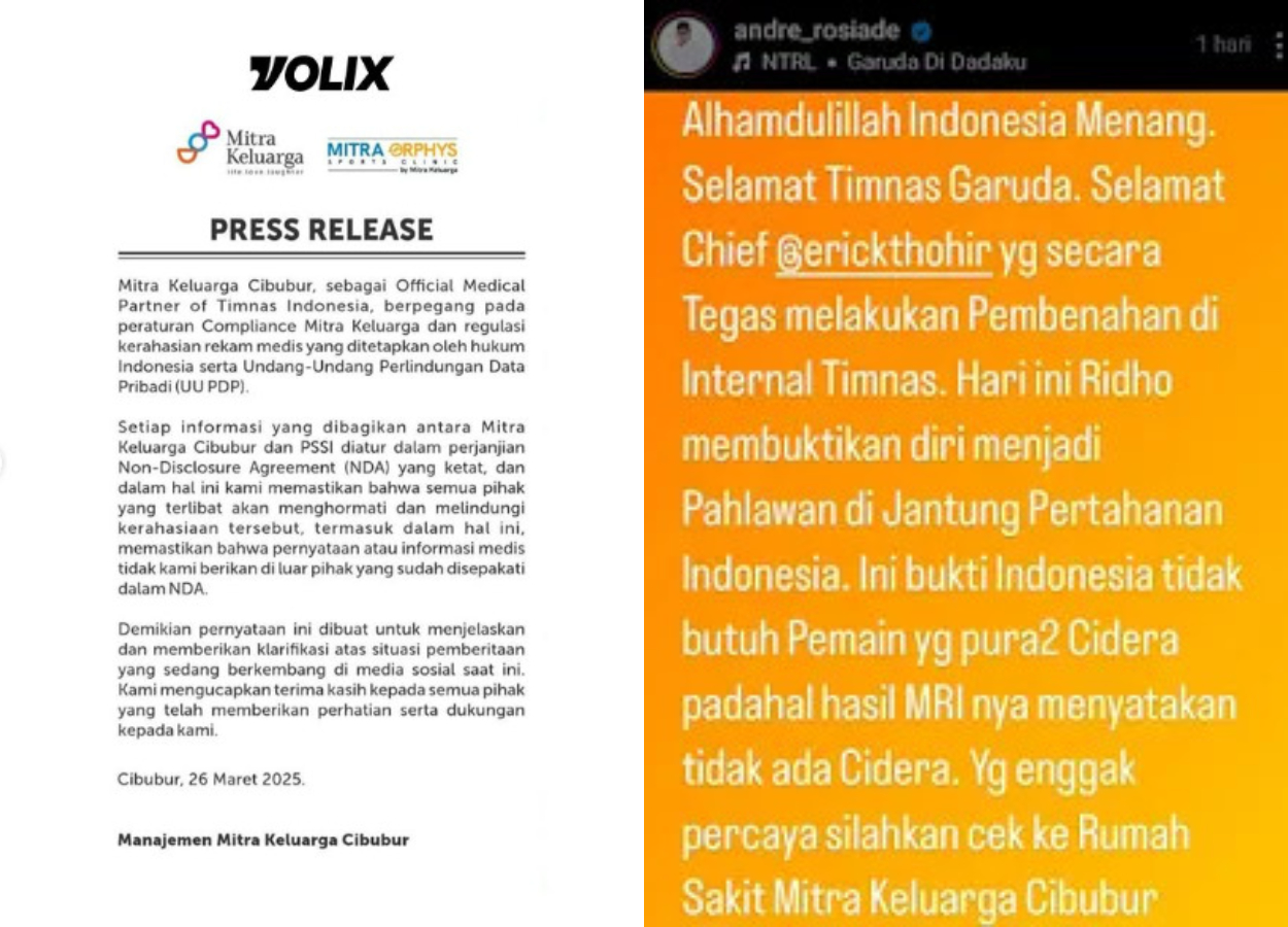 Heboh! RS Mitra Keluarga Buka Suara Soal Isu Pemain Timnas Indonesia Pura-Pura Cedera