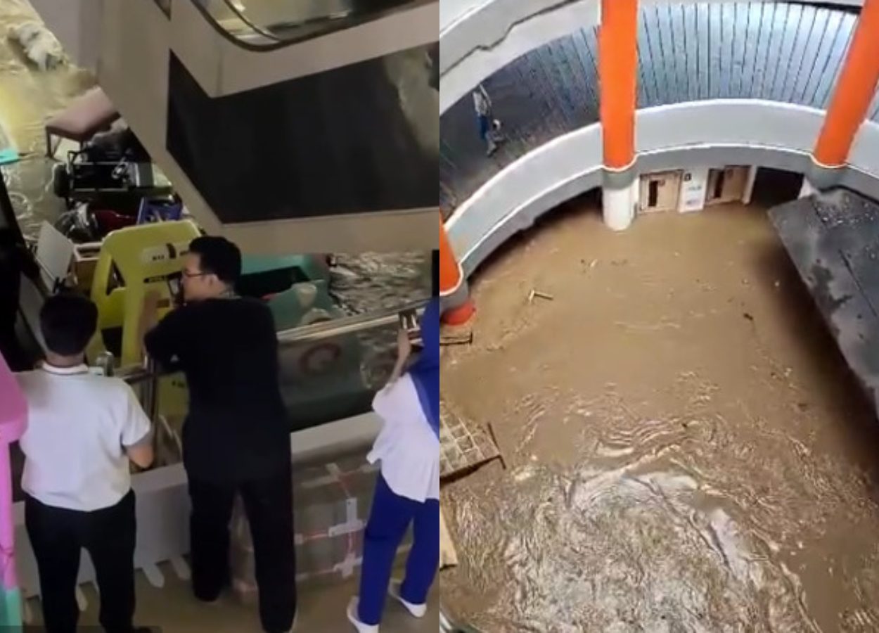 Mega Bekasi Hypermall Kebanjiran! Pengunjung Panik, Barang Dagangan Diselamatkan