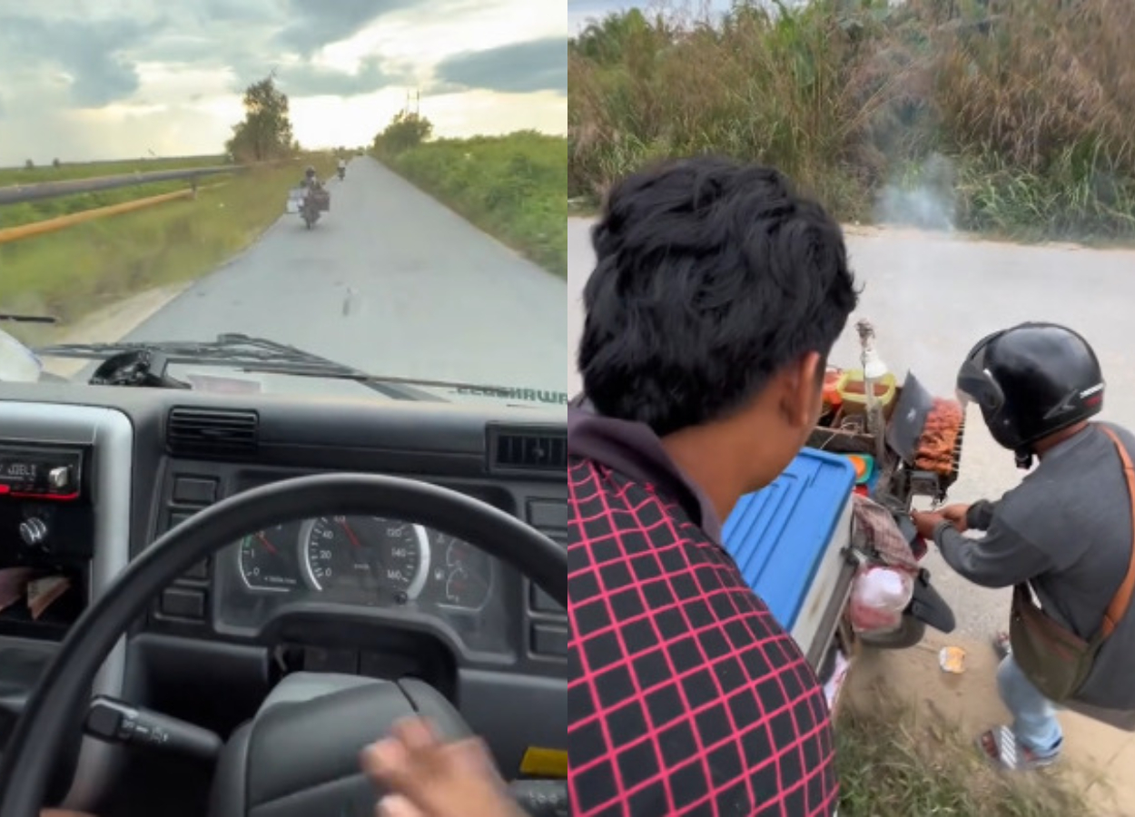 Viral! Tukang Bakso Bakar Dikejar Truk, Endingnya Bikin Perut Kram