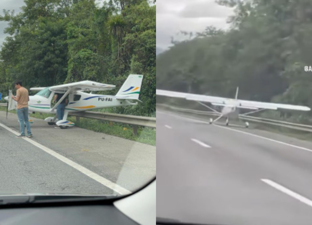 Viral Video Detik-Detik Pesawat Mendarat Darurat di Jalan Tol Brasil, Hampir Nyelonong ke Truk!